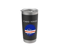 Bandera de Cabo Verde - Minimalista Souvenir World Travel Lover Vaso térmico de acero inoxidable de doble pared