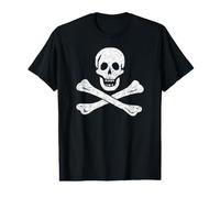 Bandera de Calavera Pirata y Huesos Cruzados Jolly Roger Camiseta gráfica económica