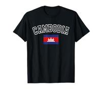 Bandera de Camboya Vintage Envejecida con diseño Retro Camiseta