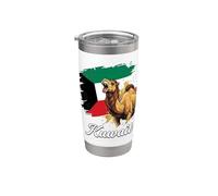 Bandera de camello de Kuwait, diseño de patriotismo kuwaití Vaso térmico de acero inoxidable de doble pared