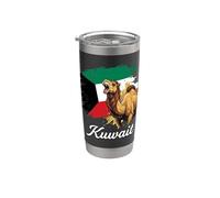 Bandera de camello de Kuwait, diseño de patriotismo kuwaití Vaso térmico de acero inoxidable de doble pared