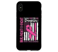 Bandera de cáncer de Mama I Wear Pink Daughter Her Fight My Fight My Fight Carcasa para iPhone XS MAX