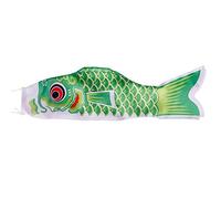 Bandera de carpa de viento estilo japonés de 40/70/100 cm, decoración para colgar en la pared, bandera de peces (40 cm, verde)