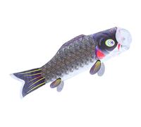 Bandera de Carpa Japonesa Negra Koinobori de Tela 95x33 CM | Decoración Exterior de Estilo Japonés, Colgante para Casa y Fiesta, Fondo Fotográfico Duradero