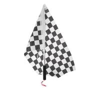 Bandera de Carreras Negra y White para Go-karts | Poliéster y Acero Inoxidable, Alta de Señal, Uso en Pista y Día Escolar Color Aleatorio