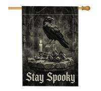 Bandera de casa de cuervo, velas góticas oscuras, rosas para Halloween, arpillera negra, banderas decorativas de doble cara para porche exterior, patio, césped, entrada, camping, 28 x 40 pulgadas