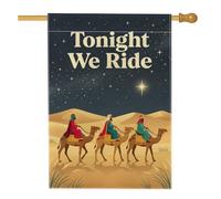 Bandera de casa de Navidad con cita religiosa de Three Wise Men, 71 x 101 | Tres Reyes Magos, bandera de césped, paisaje del desierto, estrella de Belén, tema religioso, decoración festiva religiosa