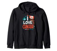 Bandera de castor de hoja de arce I Love Canada Sudadera con Capucha