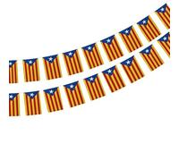 Bandera de Cataluña 40 Unidades Bandera de Cataluña, Guirnalda Cataluña 11.4M, banderines Cataluña, Bandera cataluña pequeña 14 x 21 cm Decoraciones Bares (Cataluña)
