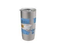 Bandera de celebración de 10 goles de leyenda del fútbol argentino Vaso térmico de acero inoxidable de doble pared