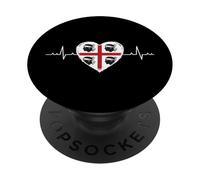 Bandera de Cerdeña Heartbeat Four Moros Pride Design PopSockets PopGrip Adhesivo