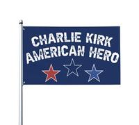 Bandera de Charlie Kirk, héroe estadounidense, 3x5, pancarta divertida de doble cara para exteriores, ideal para fiestas.