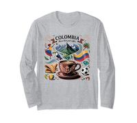 Bandera de Colombia Café Niños Niñas Colombian Gear Columbia Flag Manga Larga