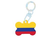 Bandera de Colombia Impresión Moda Perro Etiquetas Acrílico Llavero Perro Forma de hueso de doble cara Etiquetas de patrón para perros y gatos