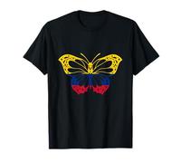 Bandera de Colombia Orgullo Colombiano Mariposa Raíces Colombianas Camiseta
