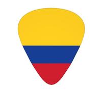 Bandera de Colombia Púas de guitarra elegantes y duraderas, tres tipos de púas de guitarra finas, medianas y pesadas (12 piezas), adecuadas para guitarra, bajo, guitarra eléctrica, ukelele,