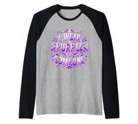 Bandera de concienciación I Wear Teal Purple For Someone I Miss Suicide Camiseta Manga Raglan
