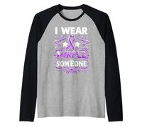 Bandera de concienciación "I Wear Teal Purple For Someone I Miss Suicide Camiseta Manga Raglan