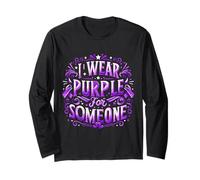 Bandera de concienciación "I Wear Teal Purple For Someone I Miss Suicide Manga Larga