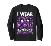 Bandera de concienciación "I Wear Teal Purple For Someone I Miss Suicide Manga Larga