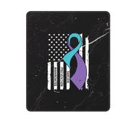 Bandera De Concientización sobre La Prevención del Suicidio Mouse Pad Lavable Alfombrilla De Ratón Bordes Cosidos Alfombrilla De Escritorio para Hogar Oficina Pc 25X30Cm