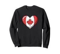 Bandera de corazón de Canadá Orgullo canadiense Hoja de arce Sudadera
