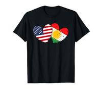 Bandera de corazón de Kurdistán de América Orgullo Kurdo Americano Camiseta