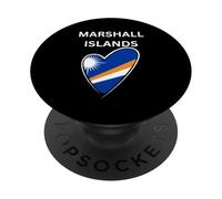 Bandera de corazón de Las Islas Marshall PopSockets PopGrip Adhesivo