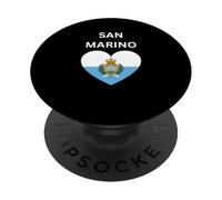 Bandera de corazón de San Marino PopSockets PopGrip Adhesivo