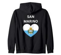 Bandera de corazón de San Marino Sudadera con Capucha