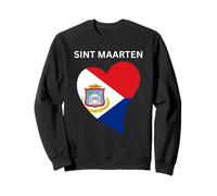 Bandera de corazón de Sint Maarten Sudadera