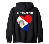 Bandera de corazón de Sint Maarten Sudadera con Capucha