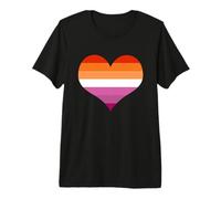 Bandera de corazón del Orgullo lésbico Camiseta Premium