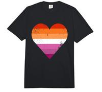 Bandera de corazón del Orgullo lésbico Comfort Colors Adult Heavyweight T-Shirt