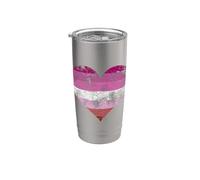 Bandera de corazón del orgullo lésbico Vaso térmico de acero inoxidable de doble pared