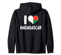 Bandera de corazón malgache I Love Madagascar Sudadera con Capucha