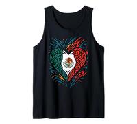 Bandera de corazón mexicano México Art Brown Pride Chinano No Migra Camiseta sin Mangas