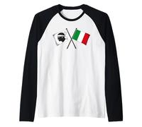 Bandera de Córcega Italia Cruzada Amistad Córcega Italiana Camiseta Manga Raglan