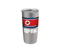 Bandera de Corea del Norte RPDC Vaso térmico de acero inoxidable de doble pared