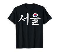 Bandera de Corea del Sur Letras Hangul Coreanas Tipografía Arte Camiseta