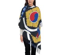 Bandera De Corea Del Sur Mujer Bufanda Grande Estola Larga Pañuelo Para Invierno Primavera Bodas