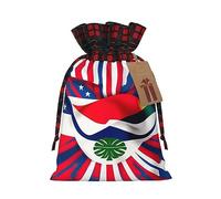 Bandera de Costa Rica 1 bolsa de Navidad con cordón de 4.7 x 6.9 pulgadas, bolsa robusta para regalos y artículos esenciales de uso diario