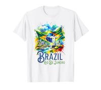 Bandera de Cristo Redentor Río de Janeiro Brasil Brasil Camiseta