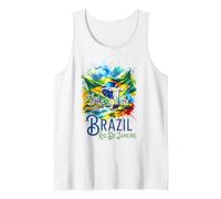 Bandera de Cristo Redentor Río de Janeiro Brasil Brasil Camiseta sin Mangas
