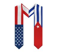 Bandera de Cuba de América 1 Estola de graduación Chal de graduación Banda para estudiante graduado en el extranjero Estudios internacionales 2026 Chales gruesos Decoración Regalo