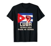 Bandera de Cuba del Orgullo Cubano Patria y Vida para Mi Tierra Camiseta