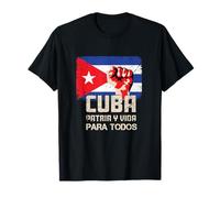 Bandera de Cuba del Orgullo Cubano Patria y Vida para Todos Camiseta