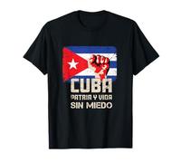 Bandera de Cuba del Orgullo Cubano Patria y Vida Sin Miedo Camiseta