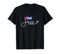 Bandera de Cuba Libre - Libertad Cubana Palabra Arte Camiseta
