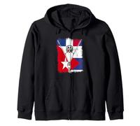 Bandera de Cuba República Dominicana con cremallera Sudadera con Capucha